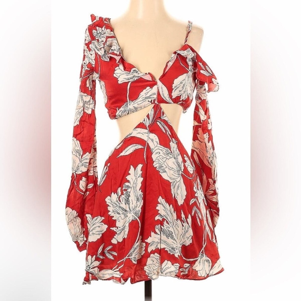 Lovers + Friends X Revolve Floral Cut Out Mini Party Dress Women Size Small